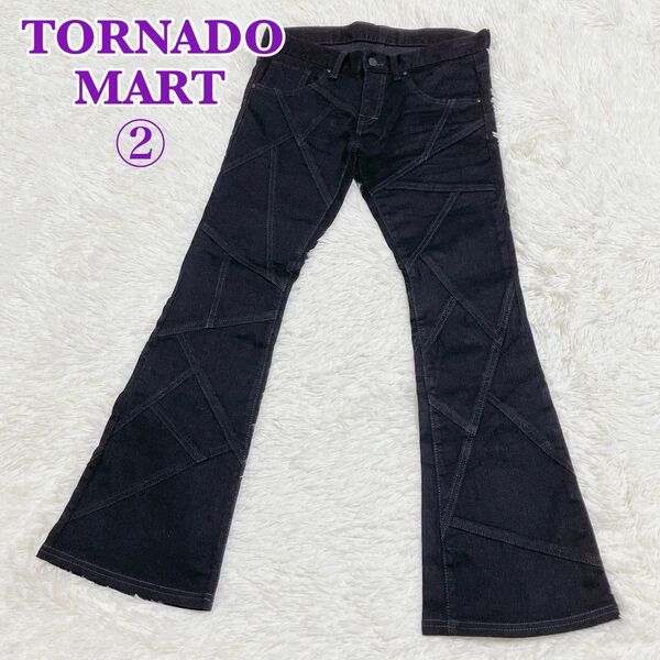 美品 TORNADO MART トルネードマート パッチワークベルボトム フレアデニム ブーツカット ② ブラック