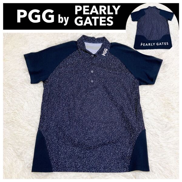 PEARLY GATES PGG ポロシャツ 4 メンズ ダークネイビー 半袖 パーリーゲイツ ピージージー ゴルフウェア