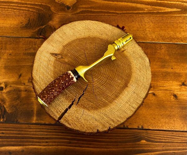 ガングリップ ゴールド 鹿の角グリップ ロッドビルディング ハンドメイド 渓流釣り 山女魚 岩魚