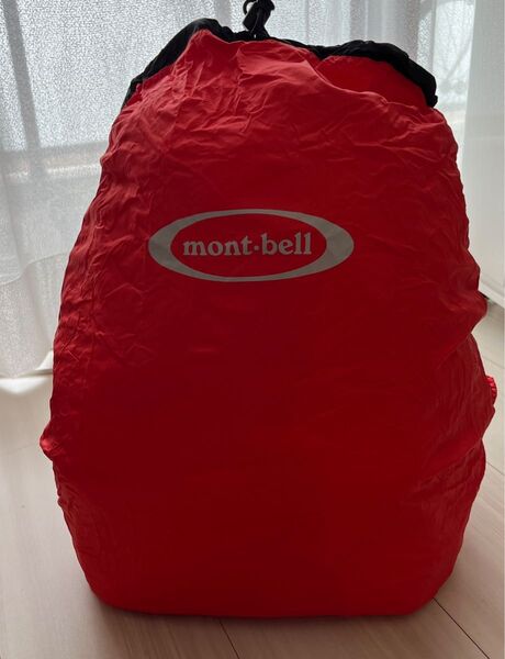 週末タイムセールmont-bell レインカバー レッド 定価¥3000ほど