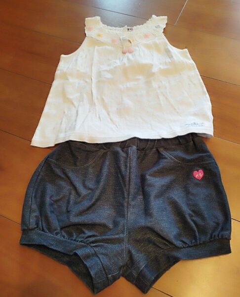 mikihouse ショートパンツ タンクトップ 上下セット130㌢