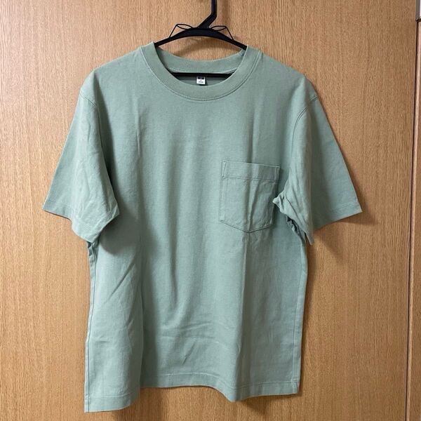 ユニクロ オーバーサイズポケツキTシャツ メンズ半袖Tシャツ 胸ポケット付き Sサイズ