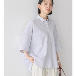 お値下中!新品 アメリカンホリック UVカットバックドレープシャツ レディース ストライプ M ゆったり 完売品