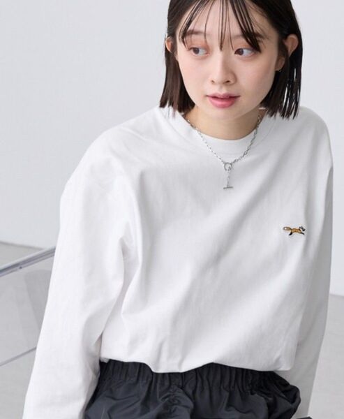 PENNEYS/ペニーズ ワンポイントワッペン刺繍 オーバーサイズTシャツ 長袖 別注 THE FOX ロゴ