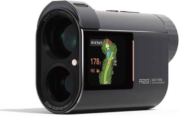 R2G ゴルフ用距離計 MATE HYBRID(メイトハイブリッドGPS+レーザー連動型 ハイスペック 3点間距離表示