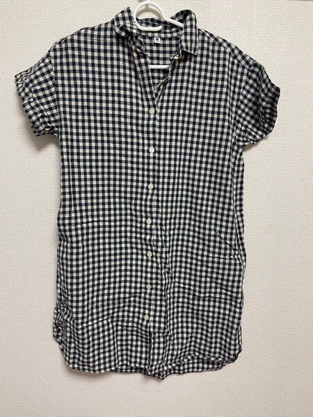 キッズ UNIQLO ユニクロ チェック 半袖 シャツ ワンピース 140
