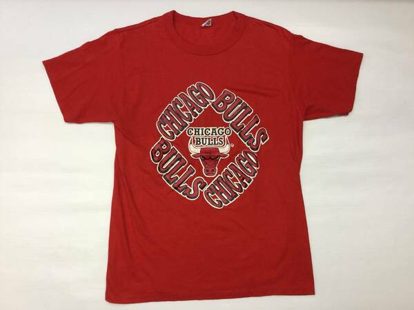 美品 80s USA製 チャンピオントリコタグ Tシャツ シカゴブルズ CHICAGO BULLS レッド Lサイズ