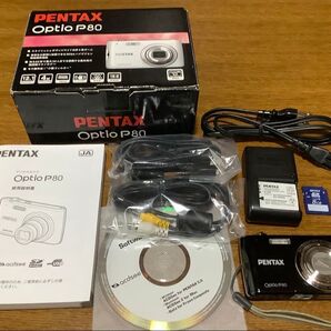 PENTAX Optio P80 デジタルカメラ ブラック 付属品完備 おまけ付き