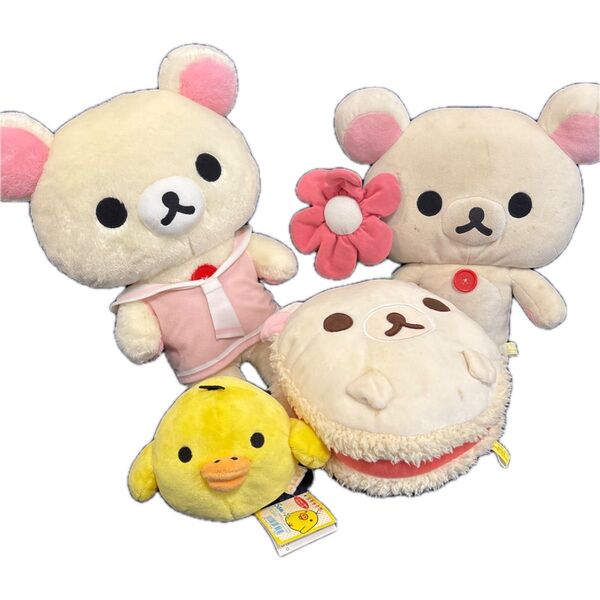 コリラックマ ぬいぐるみXL もちもちマカロンクッション キイロイトリ 他 4点セット