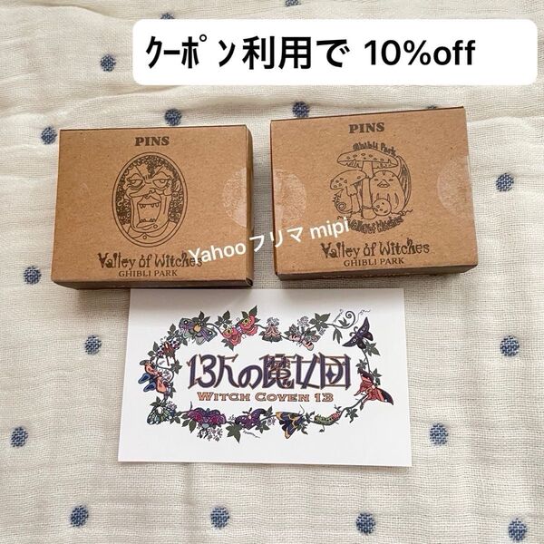 ジブリパーク限定品 アーヤ 門扉レリーフ ベラヤーガ デーモン ピンバッジ 2点セット 魔女の谷 13人の魔女団 ショップカード