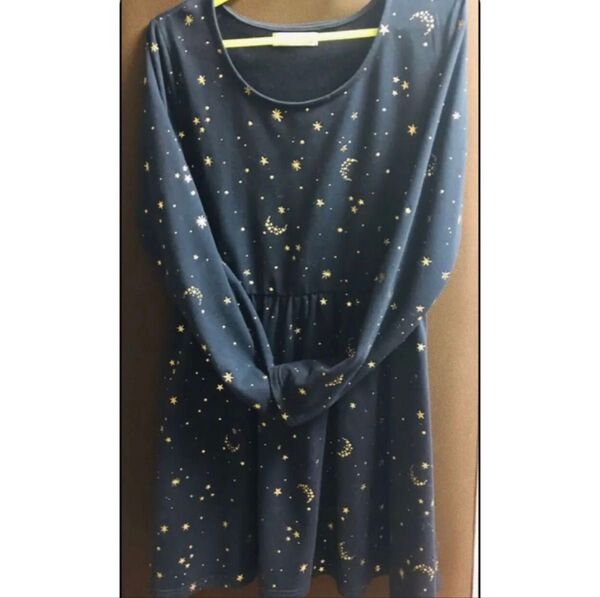 星空のワンピース メルヘン 秋冬 月 宇宙 ハロウィン