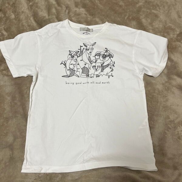 白Tシャツ アニマルプリント being good with oil and earth Sサイズ アーバンリサーチ