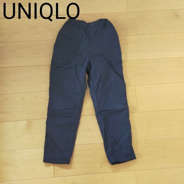 ユニクロ UNIQLO ネイビー パンツ 子供服 裏フリース 140