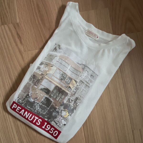 サイズL*SNOOPY スヌーピー 半袖 Tシャツ ロゴ 転写プリント