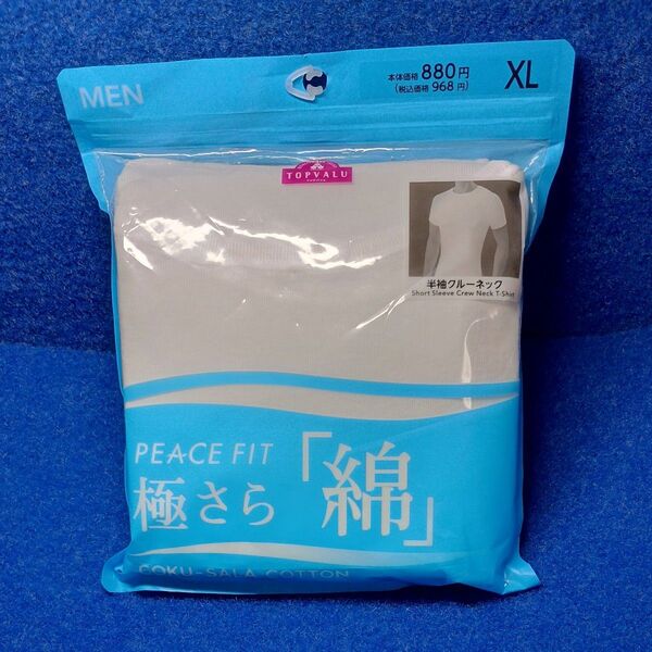 トップバリュ PEACE FIT 極さら綿 半袖クルーネック Tシャツ XL メンズ
