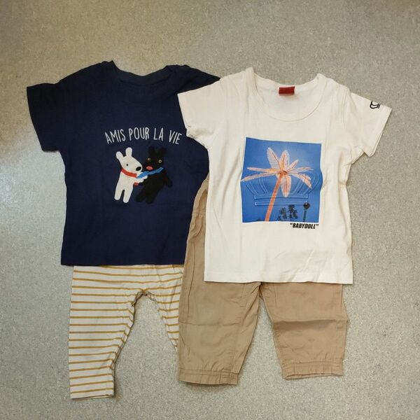 BABYDOLL UNIQLO 半袖Tシャツ ハーフパンツ 90cm95cm100cm