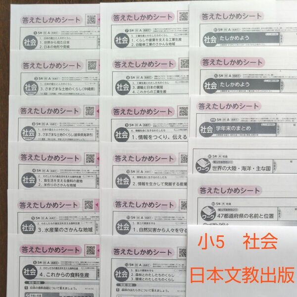 小5 社会 カラーテスト答え 日本文教出版