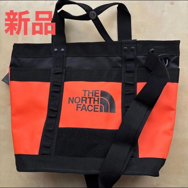 新品THE NORTH FACEエクスプローラーユーティリティートート オレンジ色 バッグ トートバッグ ノースフェイス