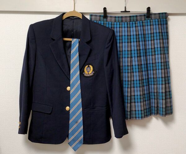 新栄高校 旧制服セット(ブレザー、冬スカート、ネクタイ) 大きいサイズ