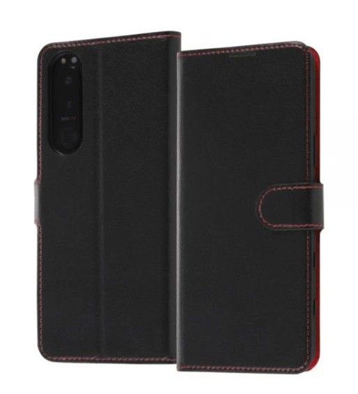 Xperia 5 II 手帳型ケース 黒/赤