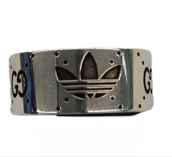 新品 未使用 アディダス グッチ メンズ シルバー リング 指輪 20号 BOX付き adidas gucci アクセサリー