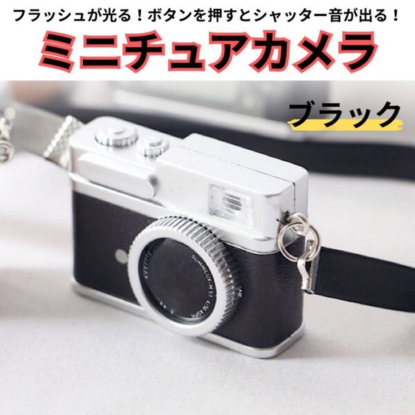 ミニチュア カメラ 黒 雑貨 ぬい活 ドールハウス ディスプレイ コンデジ