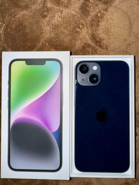 【美品】Apple iPhone14 ミッドナイト 128GB SIMフリー バッテリー最大容量100%