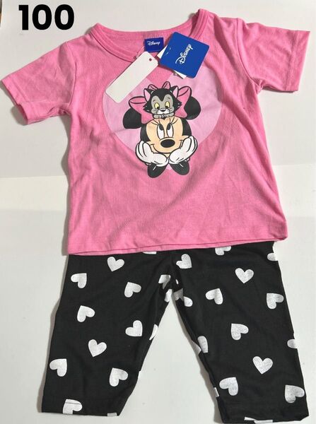Disney ミニーマウス パジャマ Tシャツパンツセットアップ 100