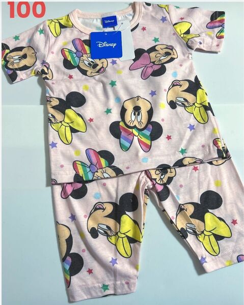 新品 Disney ディズニー ミニーマウス パジャマ 100 ピンク