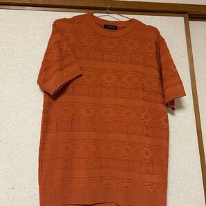 URBAN RESEARCH 半袖ニット オレンジ サマーニット