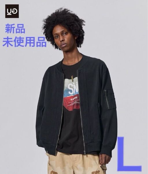 新品未使用品 GU UNDERCOVER リブブルゾン ブラック Lサイズ ジーユー アンダーカバー UG 黒 ユニセックス