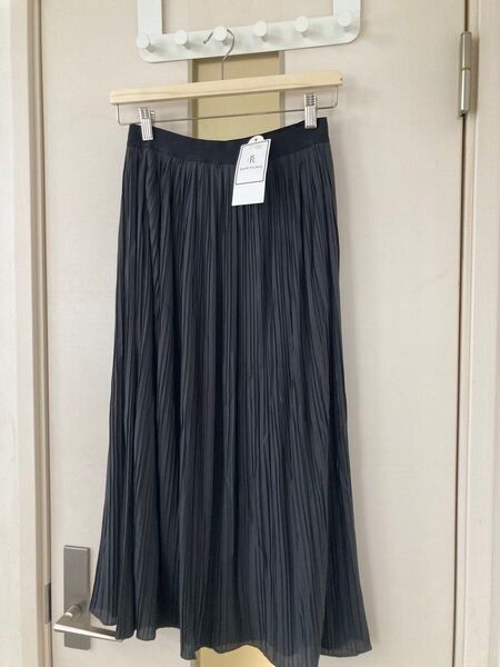 Rope Picnic プリーツロングスカート ブラックグレー未使用タグ付きサイズM 38