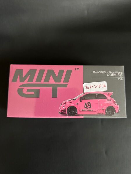 MINI GT LBWK X Abas Works ABARTH 595 pink 右ハンドル フィアット アバルト 595 桃