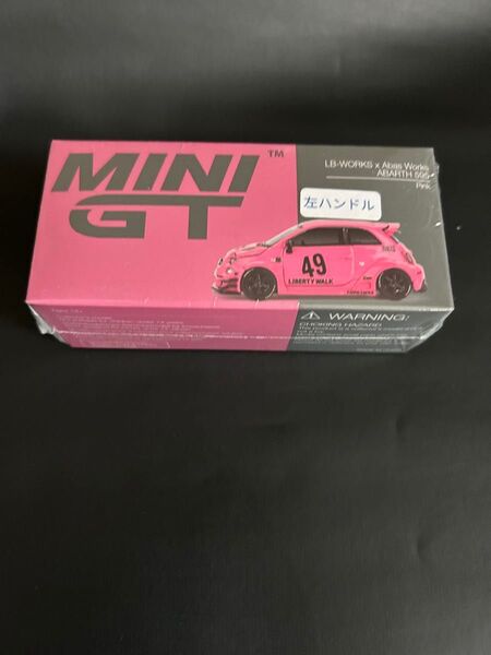 MINI GT LBWK X Abas Works ABARTH 595 pink 左ハンドル フィアット アバルト 595 桃