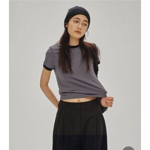 【新品 タグ付】todayful Compact Ringer Tee グレー