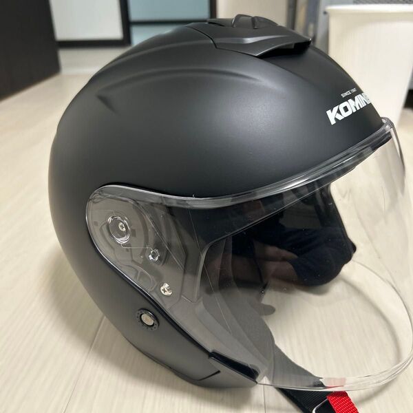 バイク用コミネインナーバイザー付きヘルメット Lサイズマットブラック