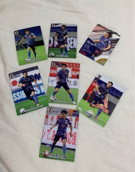 Jリーグチップス サッカー日本代表選手 カード 谷口彰悟、伊東純也、佐々木翔、山根視来、浅野拓磨、植田直通、旗手怜央