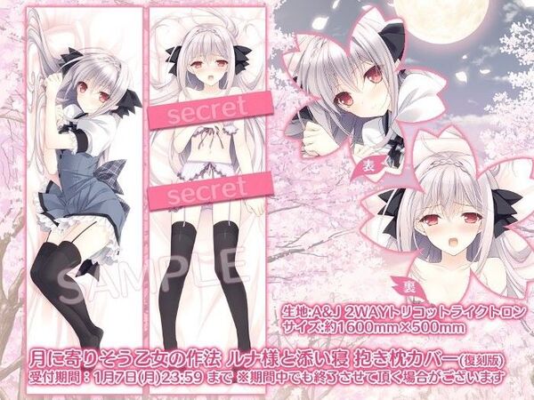 月に寄りそう乙女の作法 ルナ様と添い寝 抱き枕カバー(復刻版) 開封美品