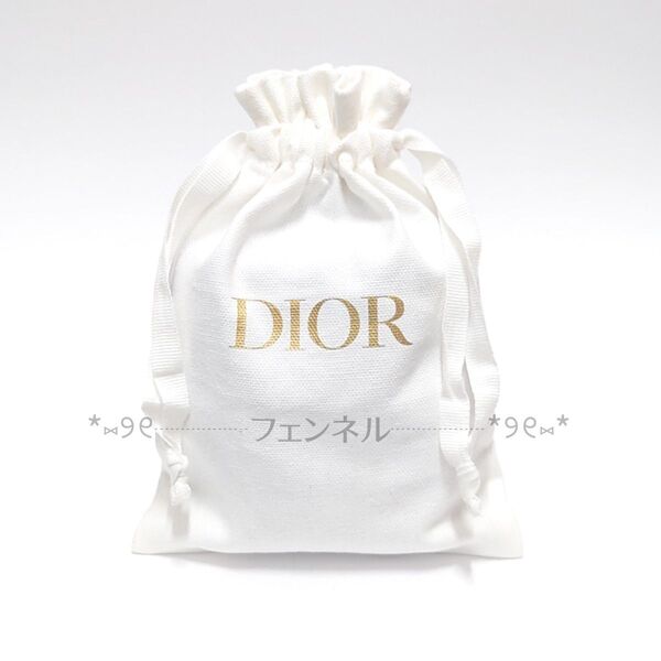 新品 大人気 ディオール 正規 本物 ノベルティ コットン ポーチ Mサイズ 巾着 DIOR コスメ 試供品