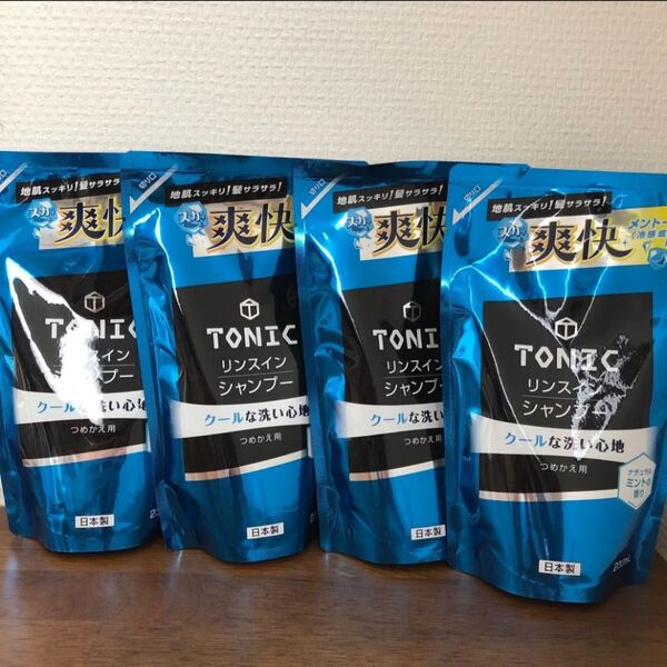 新品 トニック リンスインシャンプー 230ml 4個 フケ かゆみ シャンプー サラサラ トニックシャンプー まとめ売り 詰替