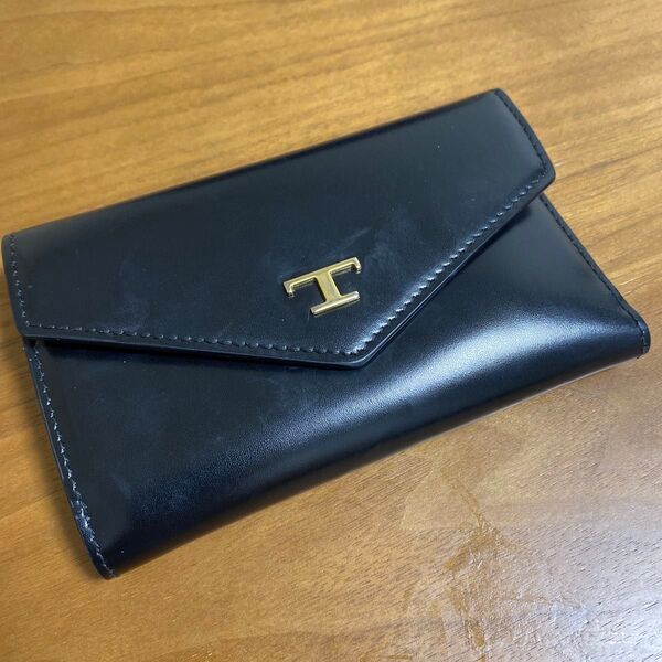TODS(トッズ)タイムレス 折り財布 ブラック TOD'S ウォレット レザー 財布