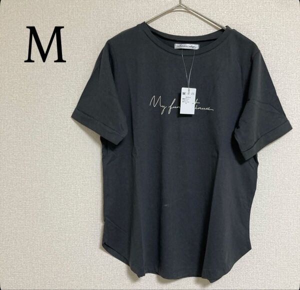 半袖 Tシャツ プルオーバー カットソー チャコール M トップス 綿100