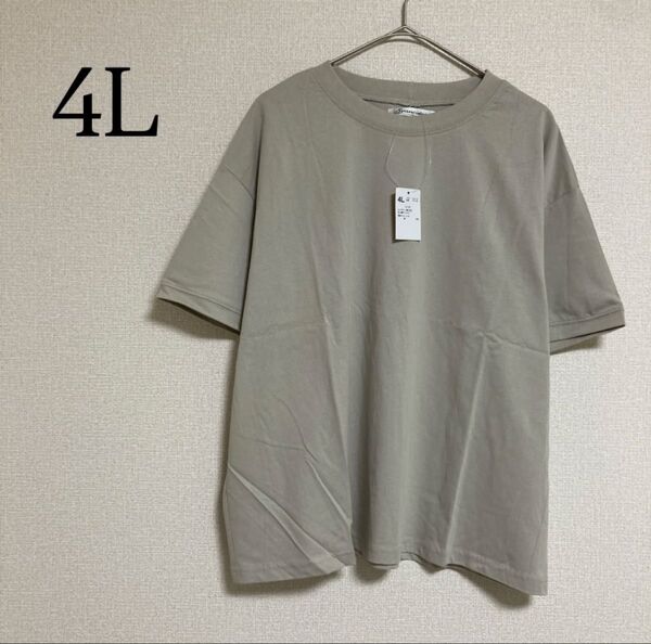 ひんやり 半袖 Tシャツ プルオーバー 大きいサイズ 4L カットソー 綿100 無地
