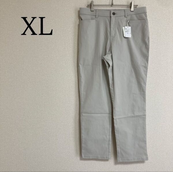 美脚 パンツ ボトムス 接触冷感 抗菌防臭 XL ライトグレー ブーツカット ストレッチ チノパン