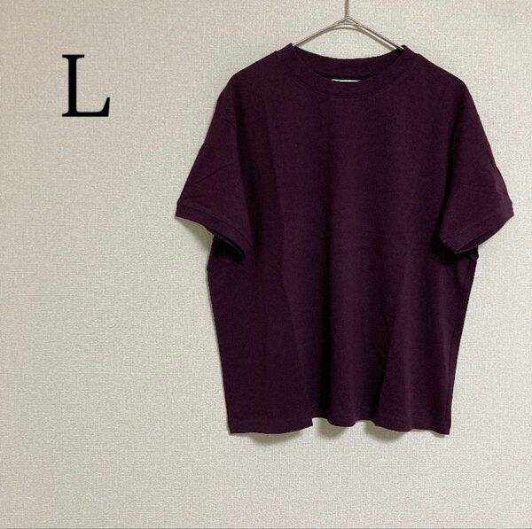 ひんやり 半袖 Tシャツ トップス カットソー クールタッチ M パープル クルーネック