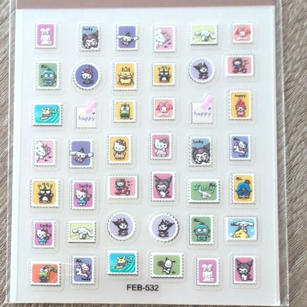 キティちゃん☆切手シール☆5Dネイルシール