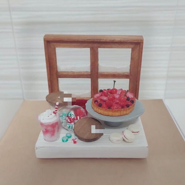 ミニチュア ドールハウス ミニチュアフード 小物 ハンドメイド フルーツタルト ケース入り