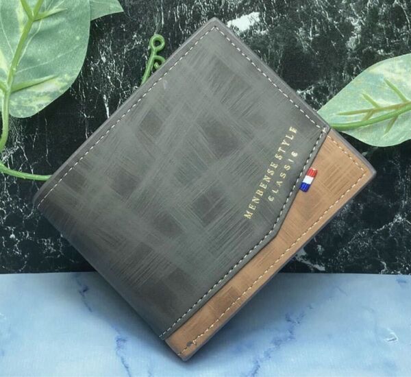 二つ折り財布 レザー メンズ 財布 、コンパクト 財布、小銭入れ*新品*当日発送(黒灰色)