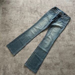 QUEENS COURT ビジュー付きブーツカットデニム 25 y2k フレア デニムパンツ デニム ジップフライ レディース