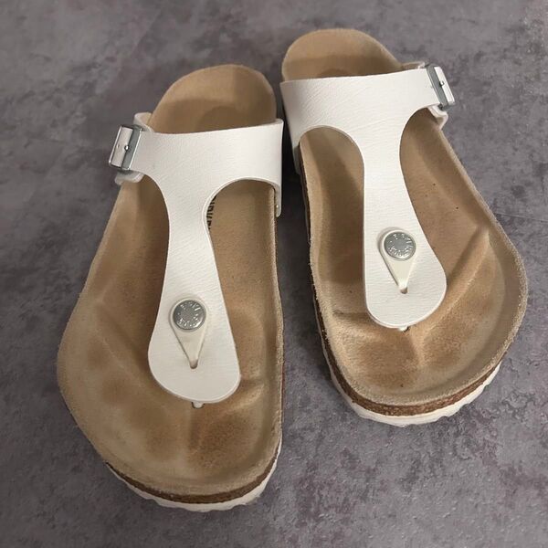 BIRKENSTOCK ビルケンシュトック サンダル ホワイト 37 24cm トングサンダル カジュアル 大人ファッション